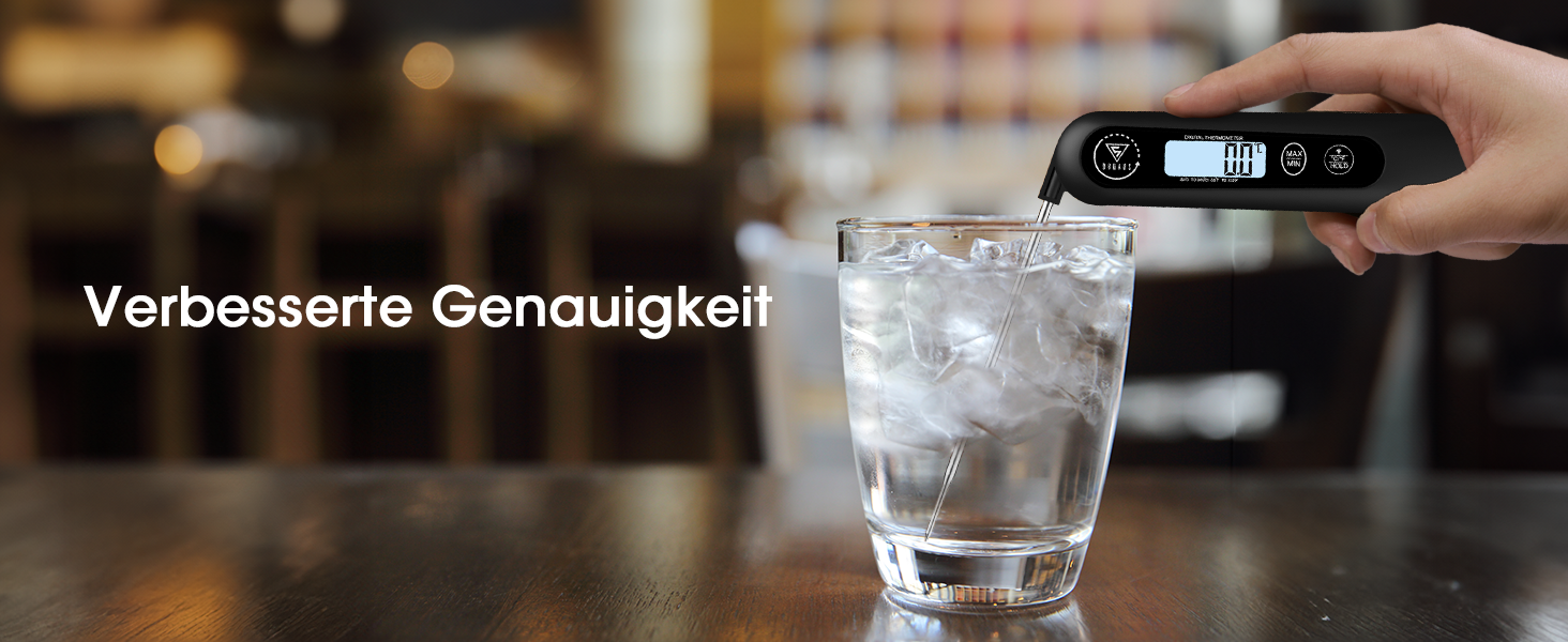 Цифровий кухонний термометр DOQAUS для приготування м'яса, випічки та грилю з LCD екраном