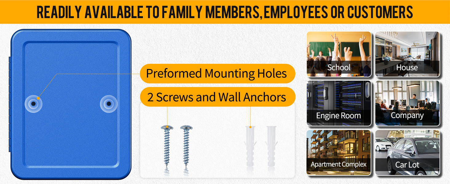 Шкафчик для ключів Uniclife на 60 позицій з комбінацією та ключовим замком, регульовані полиці, цифрова скринька, органайзер ключів (блакитний)