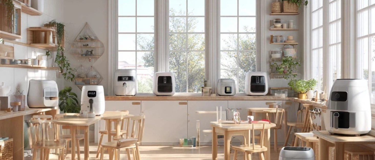 Фритюрниця повітряна 8L з цифровим LED-дисплеєм та вікном, 10-в-1, без масла, здорове приготування їжі