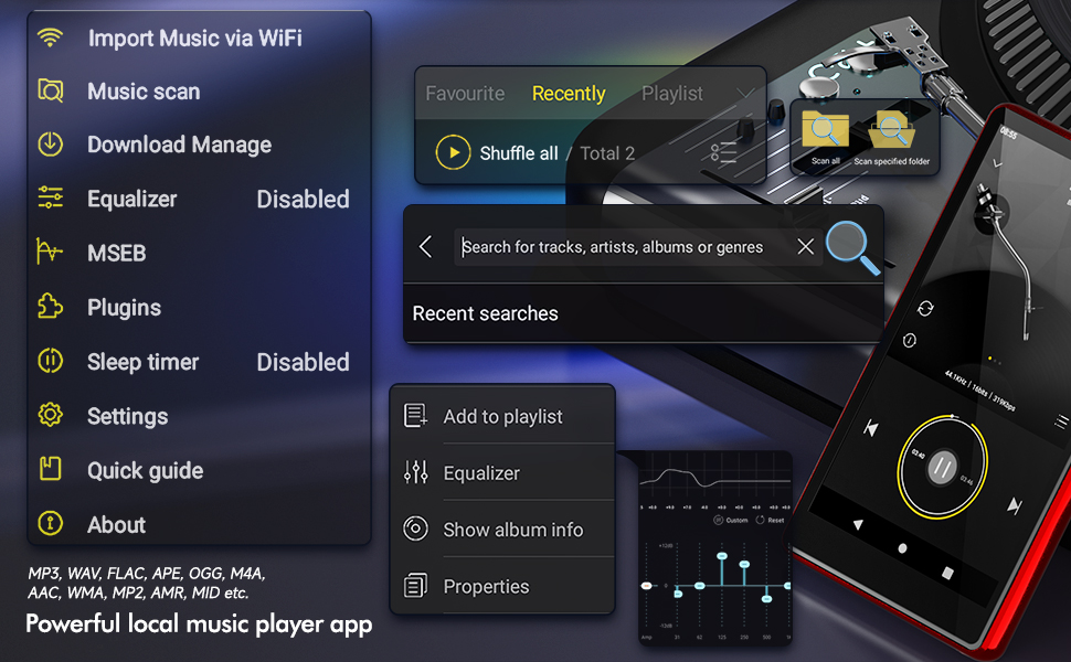 MP3 плеєр 163GB з Bluetooth, Spotify, WiFi, 4.5