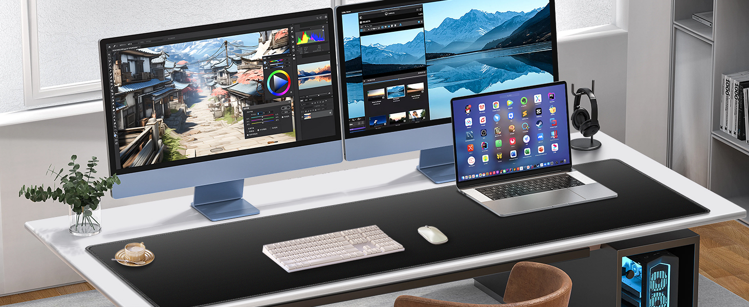 Ігровий килимок для миші Abetcabe Gaming Mousepad XXL, підкладка на стіл 900 x 400 мм, світло-зелений