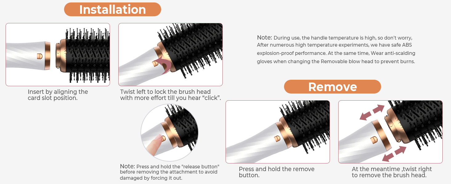 Набір для укладки волосся 5 в 1, стайлер для волосся, фен, плойка, щітка для об'єму, термощітка, для випрямлення, сушіння, створення об'єму та локонів (біло-сірий)