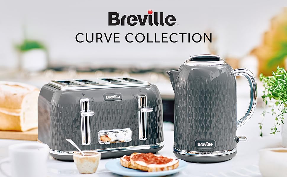 Електричний чайник Breville VKT017 Curve, 1.7 л, 3000 Вт, чорний