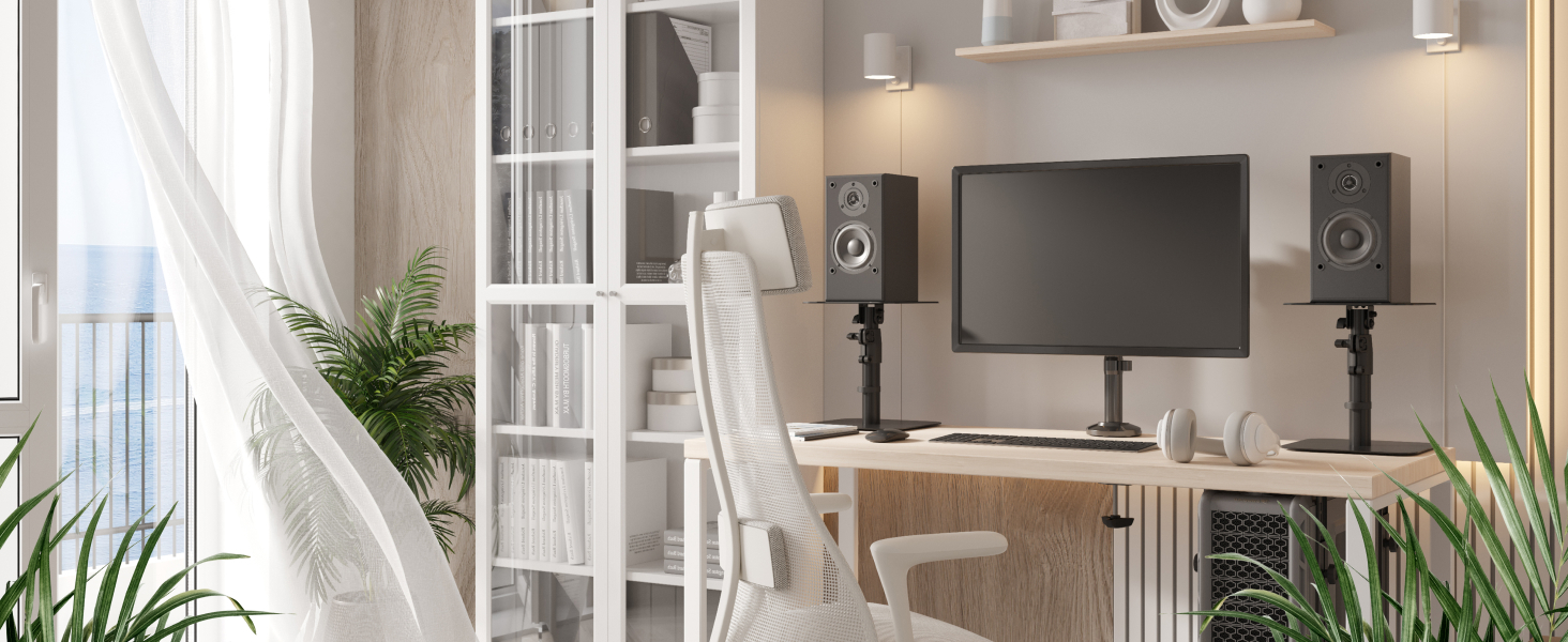 Підставка для колонок RICOO: 2 шт., регульована висота, для ПК, ТВ, студійного обладнання, універсальна, LH069-T