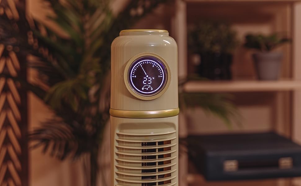 Вентилятор Cecotec EnergySilence 1090 Skyline Retro Smart Green - підлоговий, 81 см, 40W, LED дисплей, сенсорне та дистанційне керування, 3 швидкості, 3 режими, таймер 12 годин, осциляція 72º, зелений