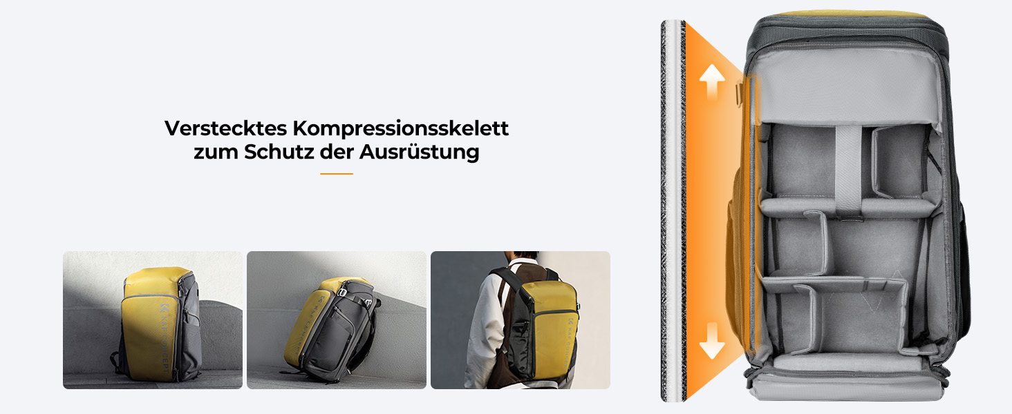 Рюкзак для фотографа K&F Concept Alpha, 25L, чорний, з відділенням для 16