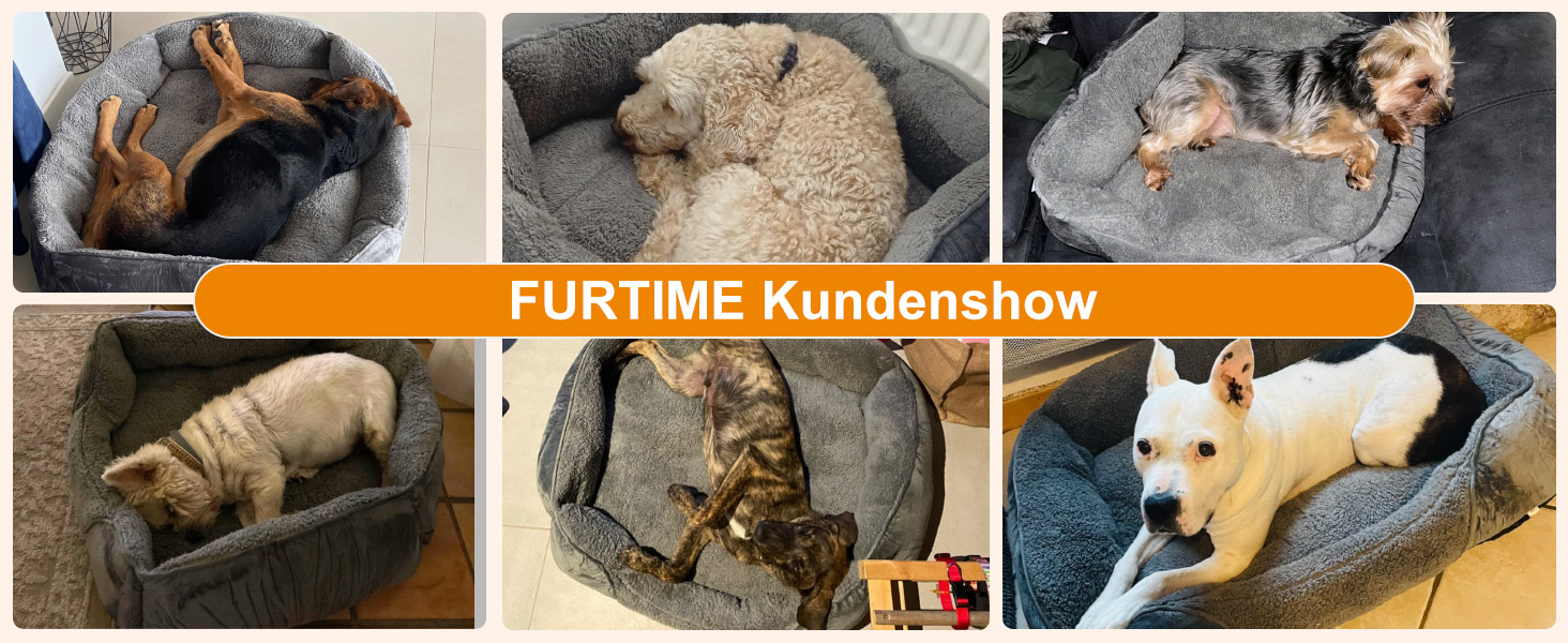 Ліжко для собак FURTIME XXL, м'яке, антистрес, для середніх і великих порід, знімний чохол, не ковзає, 106x80x23 см
