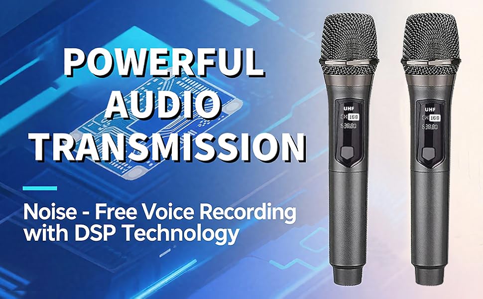 Бездротовий мікрофон, ручний, металевий, для караоке, вечірок, DJ, мовлення, 60 м, HDMIC-02 (68)