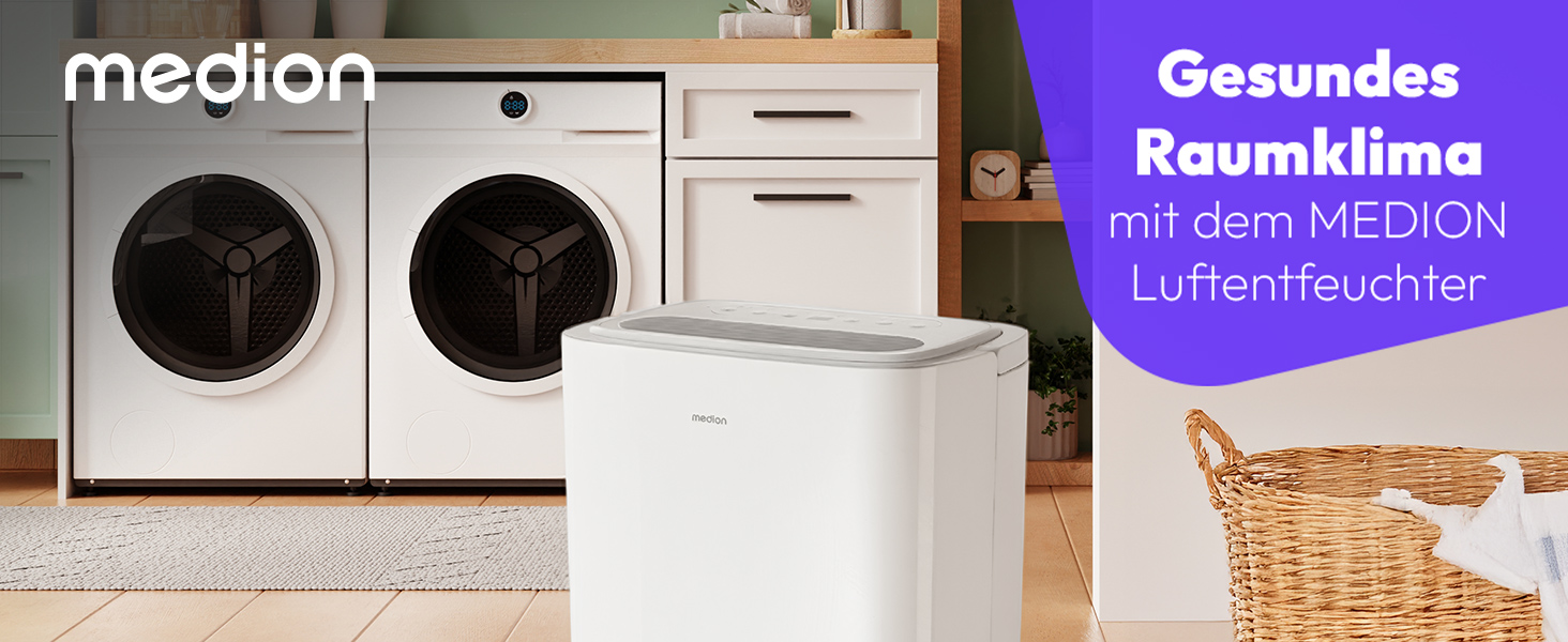 Електричний осушувач повітря MEDION DH10 - 12L, 15м², тихий, з таймером