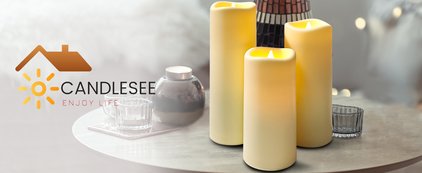 Світлодіодні безпечні свічки Candlesee, набір з 9 шт., водонепроникні, на батарейках, з ефектом мерехтіння та таймером, з пультом ДУ для балконів, ліхтарів, дому, весільного декору