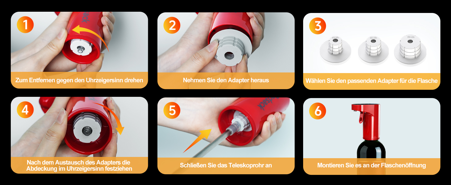 Електричний декантер для вина 5-в-1 з регулюванням дозування та цифровим виливом, автоматичний розливач вина, подарунок на День народження/День Святого Валентина (червоне)