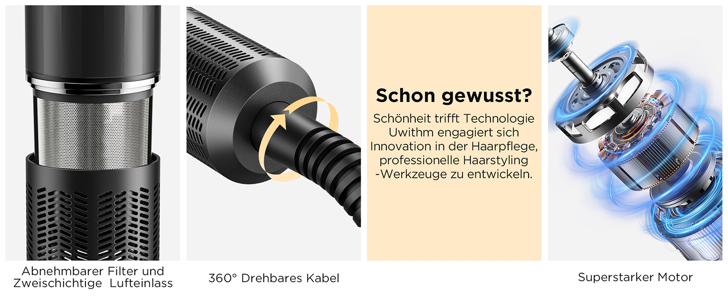 Айрстайлер 5 в 1: Іонний фен, плойка, щітка для об'єму, випрямляч, щітка-випрямляч. Швидке сушіння, об'єм, гладкість та блиск. Gunmetal