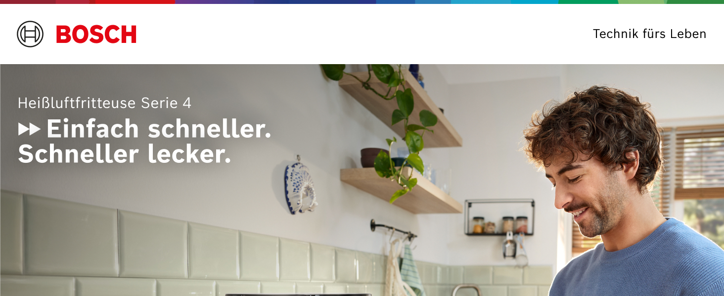 Фритюрниця повітряна Bosch Serie 4, XL, 6.1 л, чорна, 7 програм, розморожування, підігрів, сенсорний дисплей, MAF462B0