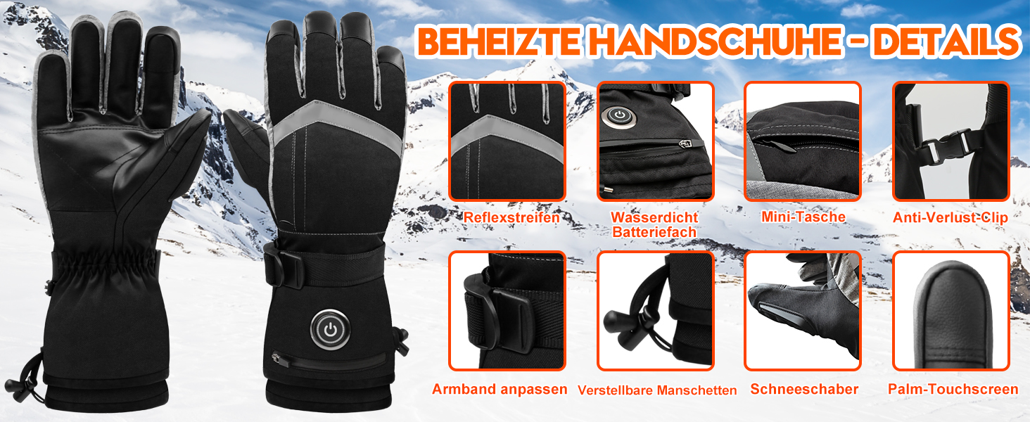 Обогревні рукавички SVPRO 5V 6000mAh - водонепроникні та вітронепроникні рукавички для катання на лижах, полювання, мотоциклів та піших прогулянок