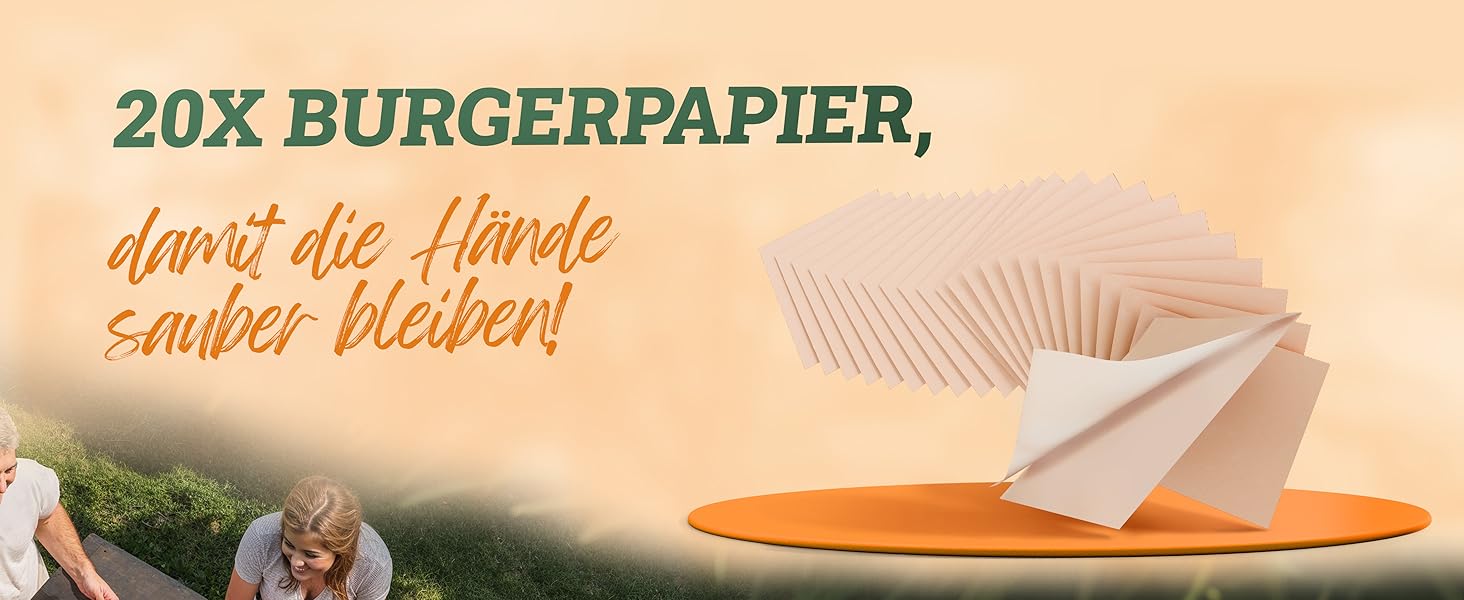 Набір для приготування Smash Burger XXL [9 предметів] з нержавіючої сталі з дерев'яними ручками для Plancha, гриль-плити, газового гриля та вогняної чаші | 1x прес для бургера, 2x формочки для бургера, 1x шпатель для гриля, 1x лопатка для гриля та інше | 9-ти частинний набір