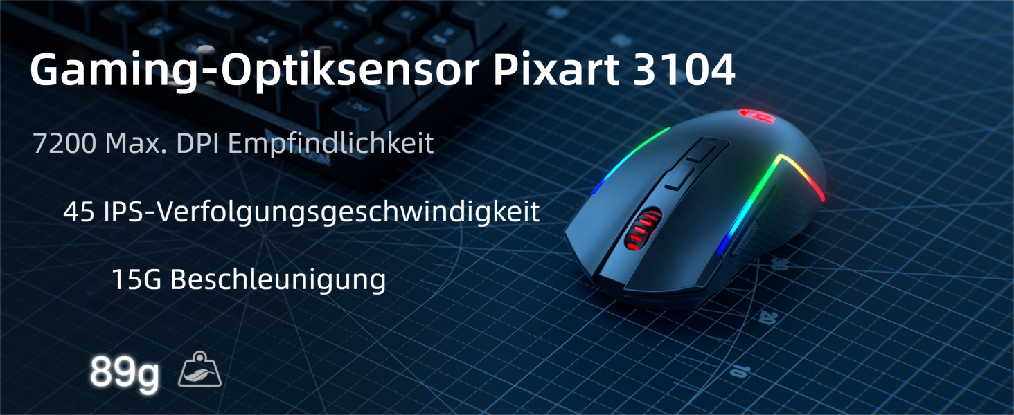 Redragon BS136 Комплект ігрової клавіатури та миші, 75% K628 Трирежимна бездротова механічна RGB-клавіатура та миша з DPI 8000