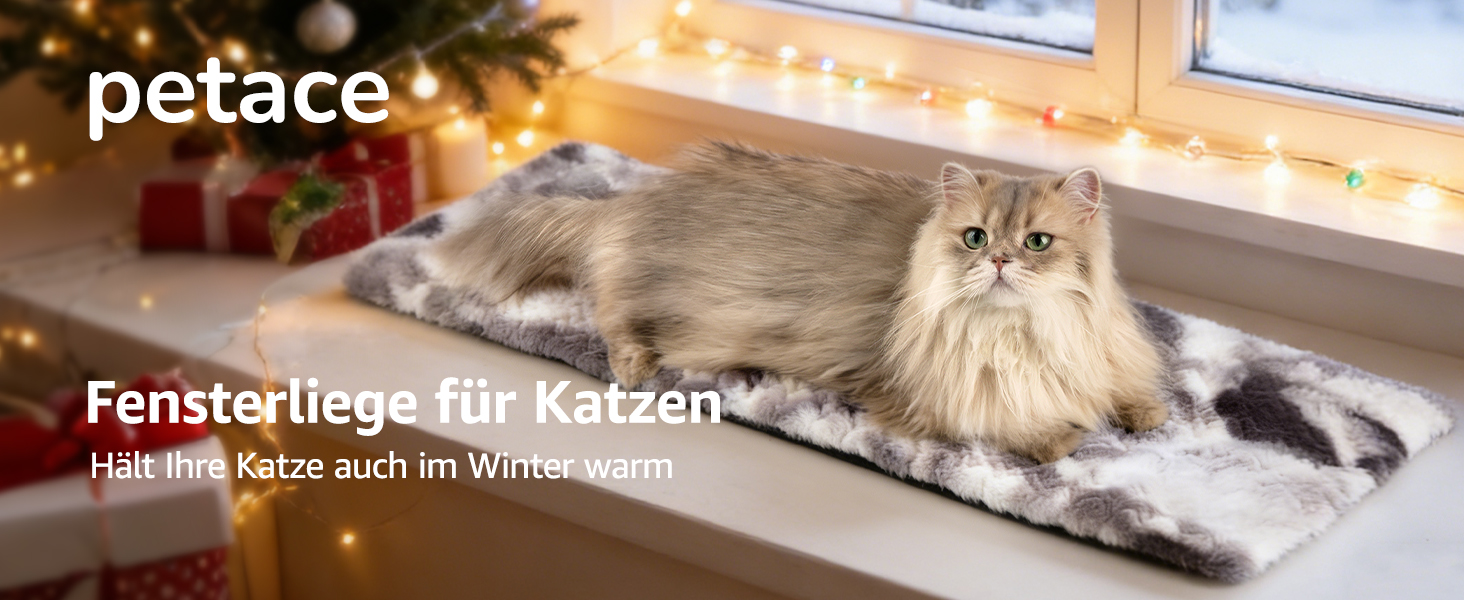 Кішка лежанка на підвіконня самонагріваюча, 90x28 см, сіра, м'яка, знімний чохол