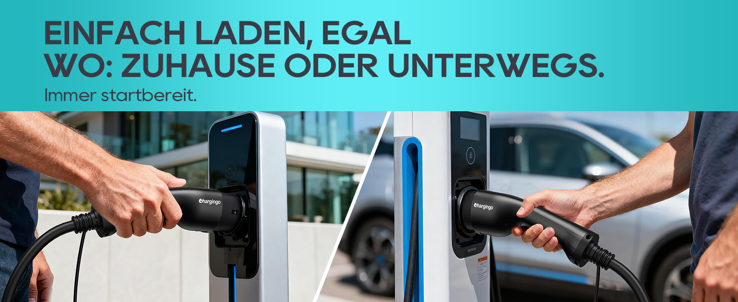 Портативний зарядний пристрій для електромобілів Type 2 (IEC 62196-2) з LCD-дисплеєм, 3.68kW, 6-16A, 5м, IP65, 16A, 22kW, чорний