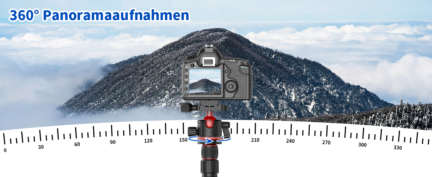 Штатив для камери XXZU 188 см, складаний, з кульковою головкою 360°, для DSLR, телефону, телескопа, чорно-червоний