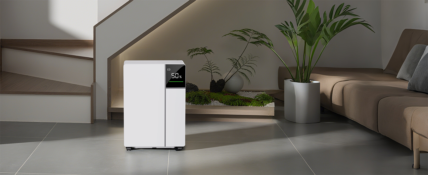 Електричний осушувач повітря Fwoueot 16L/24h для дому: осушувач з компресором для приміщень до 45 м², автоматичне відтанення, 3 режими, таймер 24 години, великий бак 2L, з колесами, для спальні