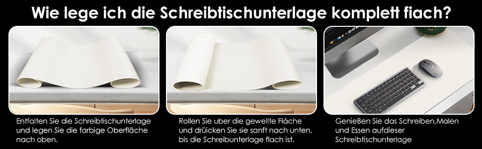 Підкладка на стіл Vicwe з PU-шкіри 80x40 см, біла. Килимок для миші, захист столу для офісу та дому
