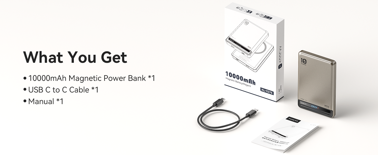 Power Bank Kuulaa Ultra Slim Magsafe 10000mAh 20W: Швидка зарядка, бездротовий акумулятор для iPhone