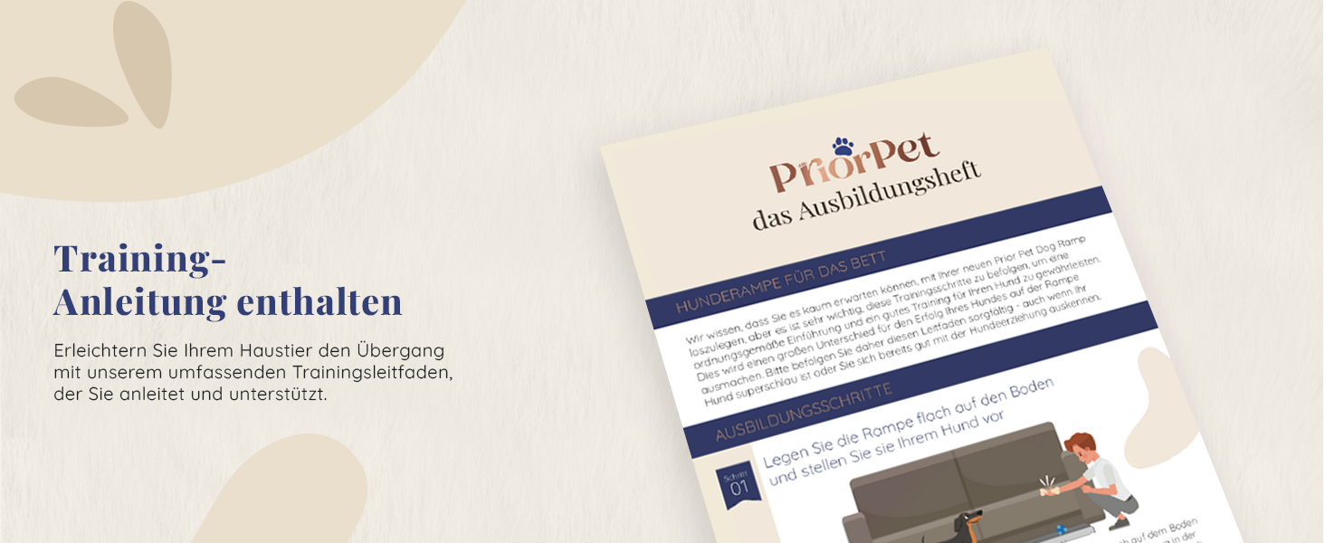 Сходинки для собак PRIORPET з берези з поручнями - регульована висота до 94.5 см - складаються - антиковзаюча поверхня - для маленьких собак до 23 кг - натуральне дерево