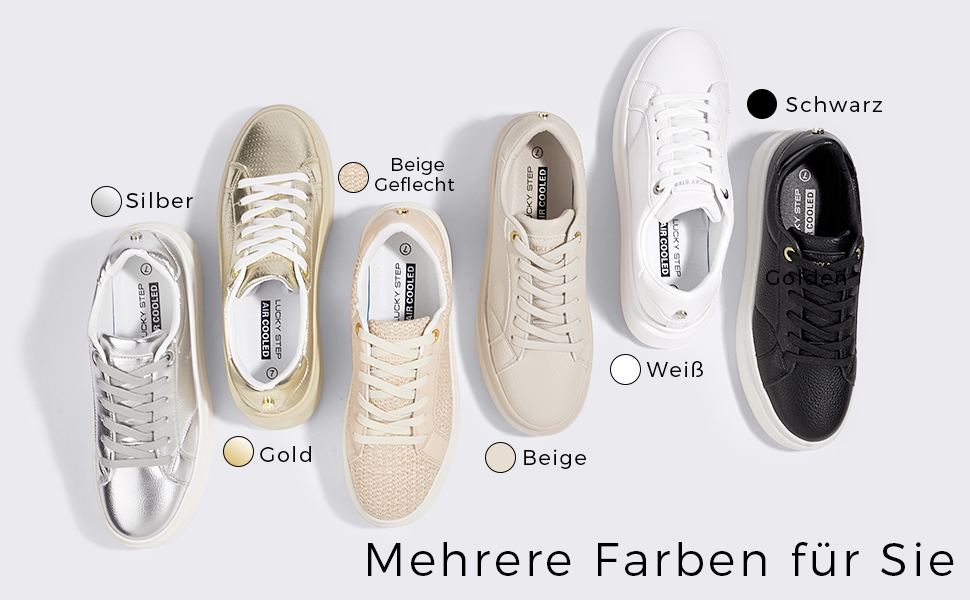 Жіночі кросівки на платформі LUCKY STEP, білі, з екошкіри, зручні повсякденні, розмір 38 EU