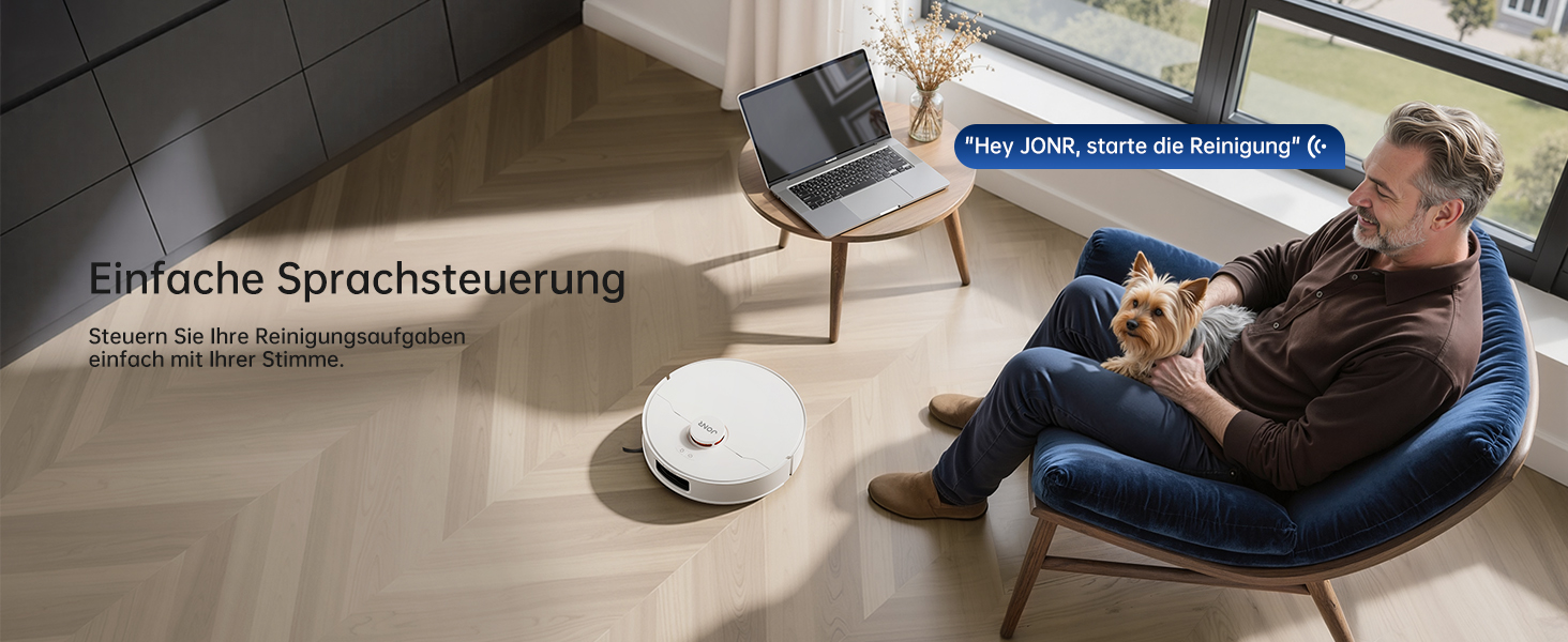 Робот-пилосос JONR T5 Pro Gen 2 з функцією миття, 15000Pa, сушка гарячим повітрям, антизаплутування, LiDAR-навігація, док-станція