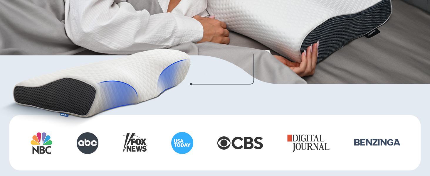 Ортопедична подушка Derila для шиї та голови, Memory Foam, оригінальна. Ергономічна подушка для сну на боці, спині та животі (Queen, 1 шт.)