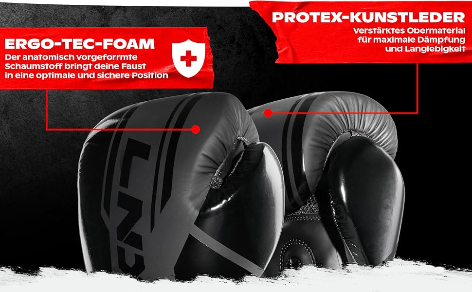 Боксерські рукавички LNX Performance Pro: для кікбоксингу, боксу, муай-тай, MMA (10, 12, 14, 16 Oz) - чорний колір