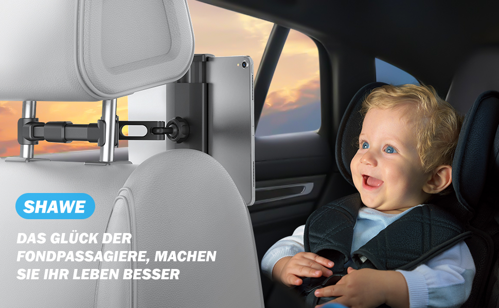Універсальний тримач для планшету в авто Shawe, регульований, сумісний з iPad, Kindle, Fire, телефонами 4.7-10.5 дюймів