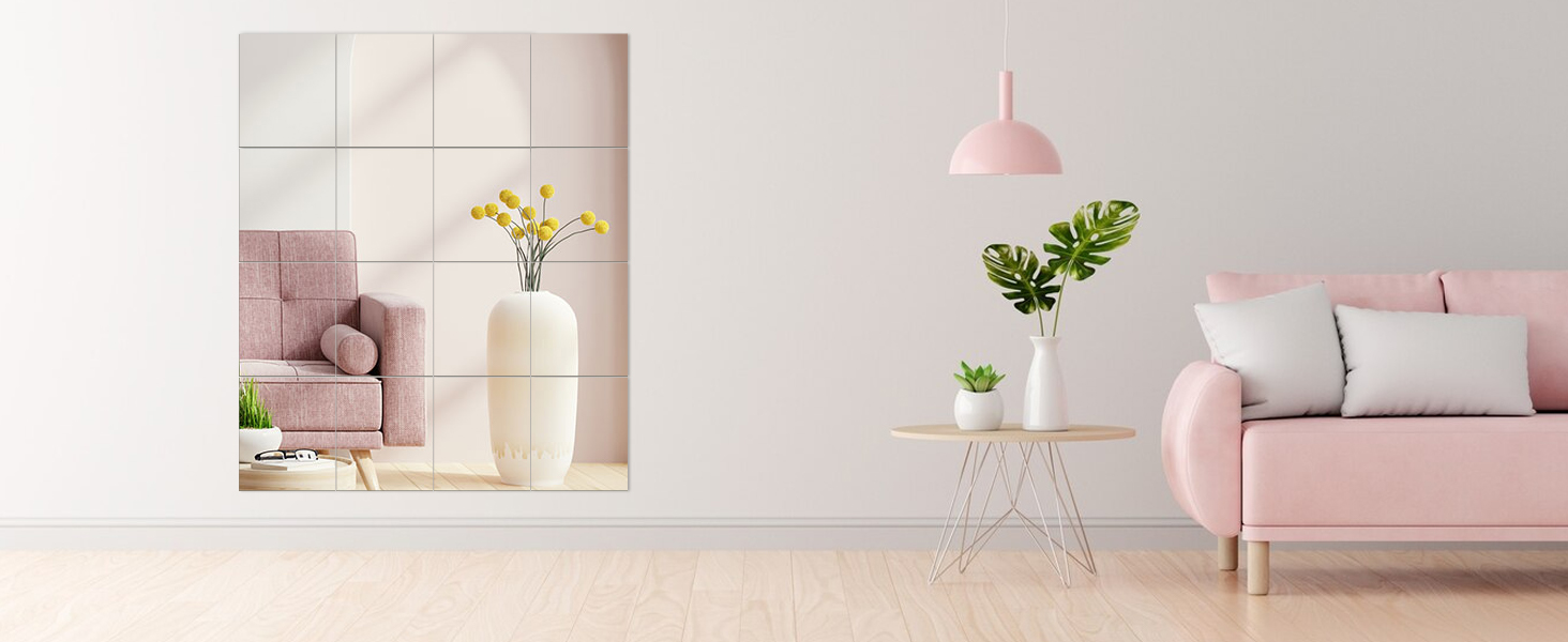 16 настінних дзеркал для плитки - Легка установка, без рамки, розміром 35,6 x 28 см, для спальні, вітальні, ванної кімнати та домашнього спортзалу