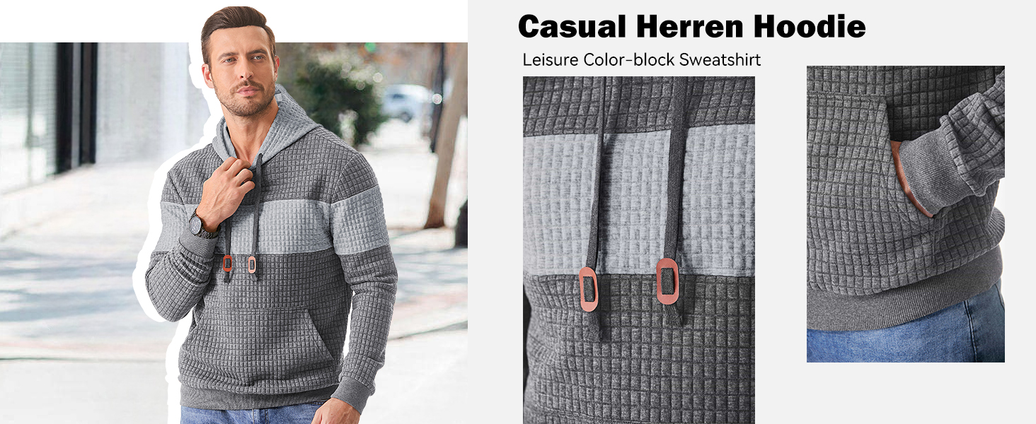 Чоловічий худі з капюшоном, довгі рукави, теплий світшот, казуальний стиль, блакитний колір, розмір XL