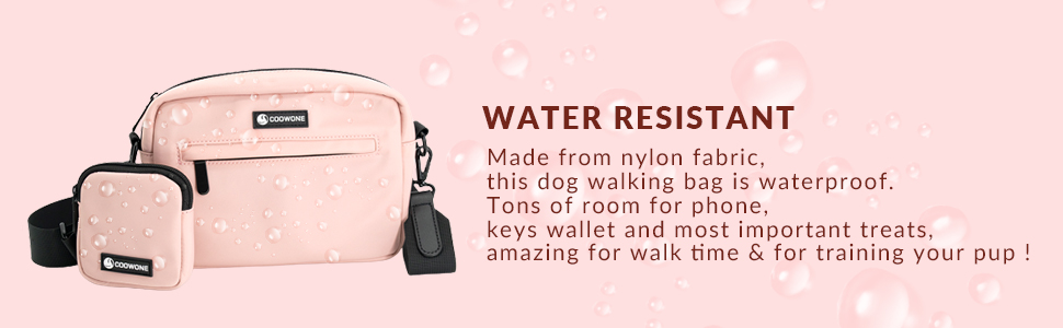 Сумка для ласощів для собак COOWONE, водонепроникна, з інтегрованим диспенсером для відходів, регульована через плече (Чорна)