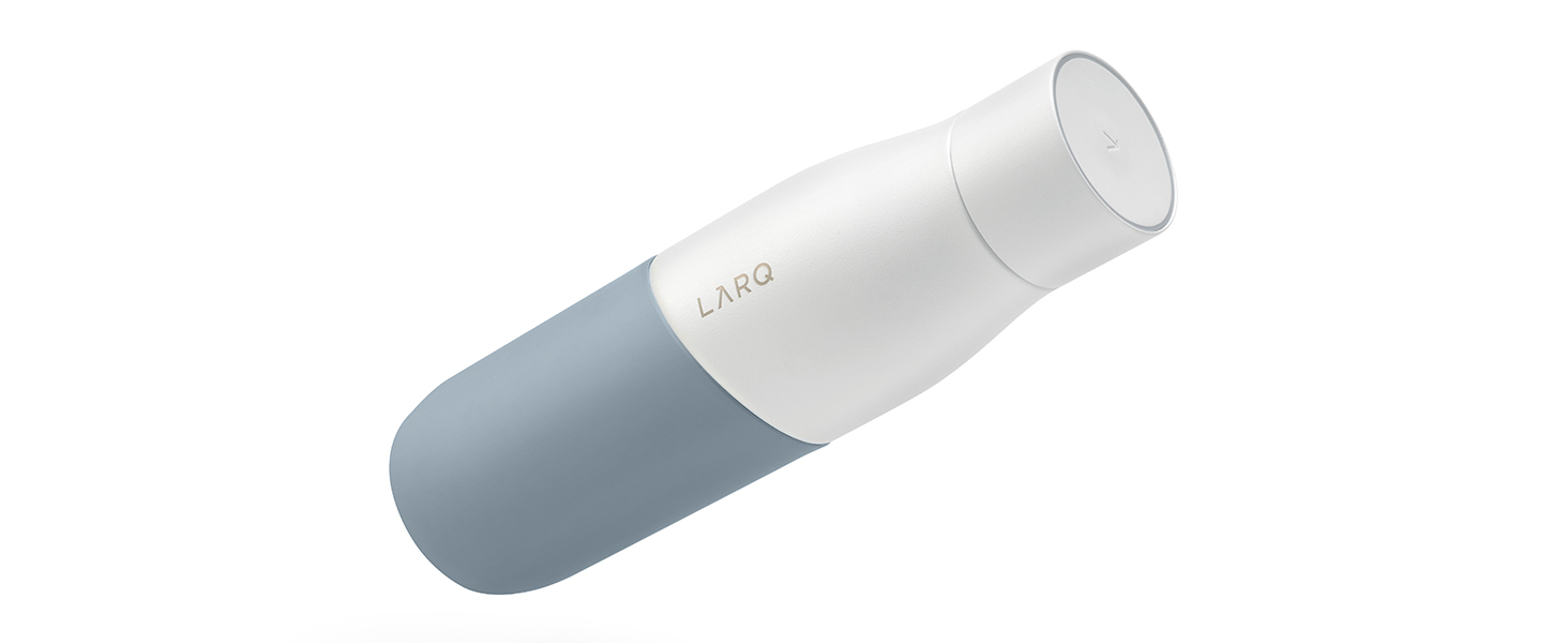 Пляшка LARQ Movement PureVis 950 мл – самочистка УФ, нержавіюча сталь, силіконова оболонка, легка, ударостійка, зберігає холод, для спорту, бігу та активного відпочинку, чорна/онікс