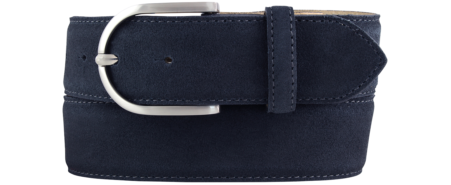 Жіночий ремінь Beltinger з велюру 4 см, сірий, срібна пряжка, 95 см (загальна довжина 110 см)