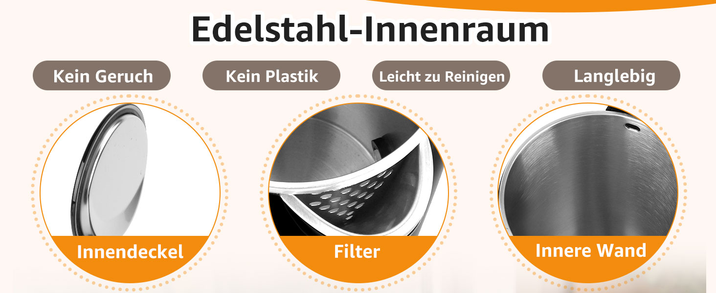 Електричний чайник Aigostar з нержавіючої сталі, чорний, 1.7 л, 2200 Вт - Швидкий кип'ятіння, подвійні стінки, без пластику, індикатор рівня води, автовимкнення, BPA-free, для кухні та офісу