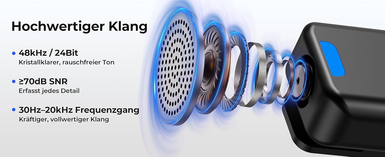 Мікрофон FULAIM X6S: Бездротовий петличний мікрофон з AI шумозаглушенням для iPhone, камер, відео та Vlogging