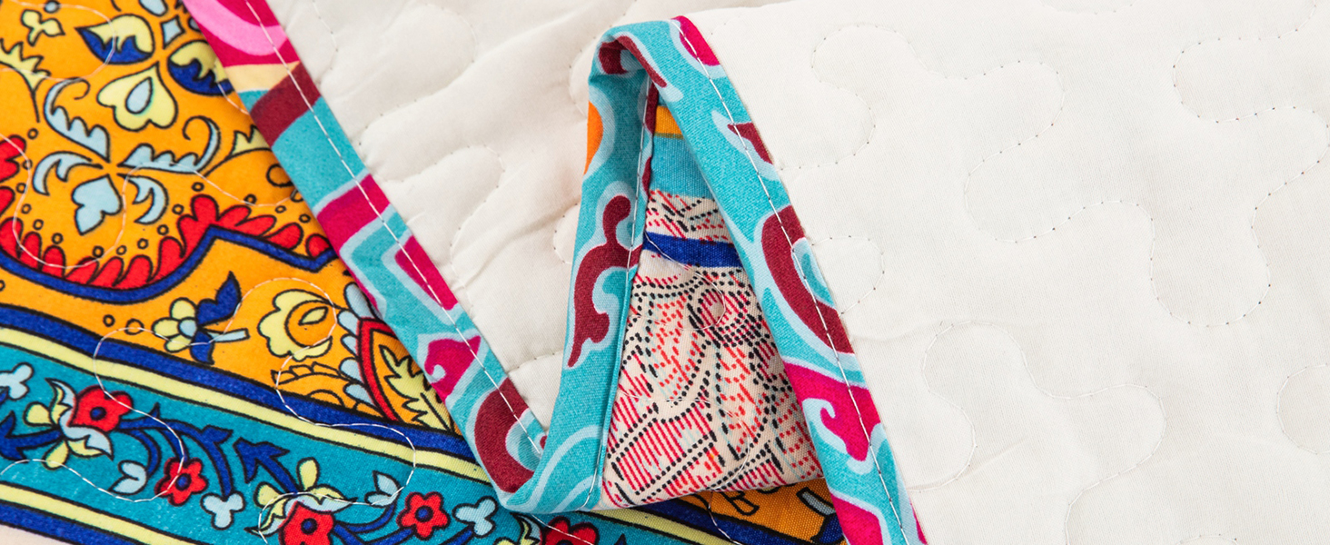Покривало WONGS BEDDING Boho 220x240 см, мікрофібра, 3 предмети: стьобане покривало на двоспальне ліжко та 2 наволочки 50x70 см, для спальні або дивана (Богемний стиль)