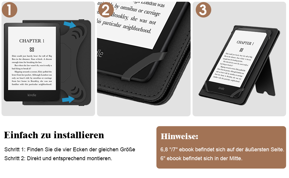 Чохол Fintie для електронних книг 6-7 дюймів з підставкою та петлею, сумісний з Kindle Paperwhite/Kindle Colorsoft Signature Edition 2024, чорний