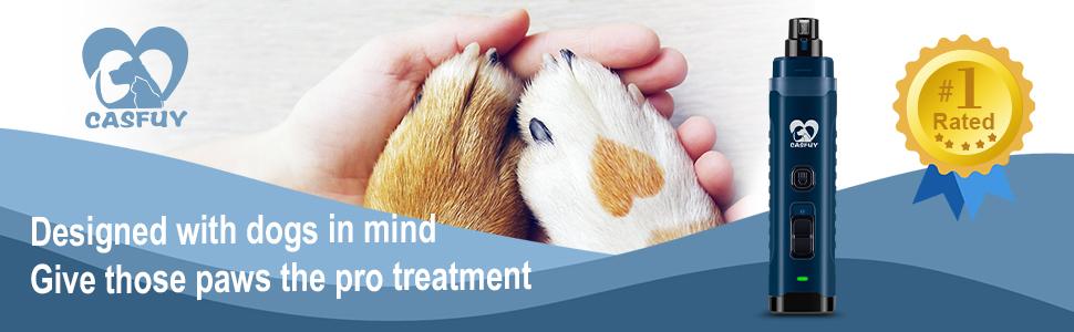 Електричний точило для собак Casfuy з LED-підсвічуванням, 4.8V, 2 швидкості, для середніх порід, тихе, перезаряджуване, navy