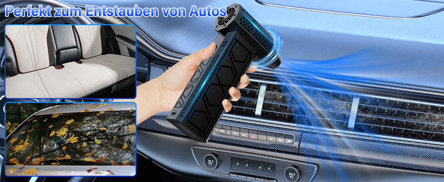 Електричний пилосос-фен для авто 180000 RPM з ліхтариком, модель 2025