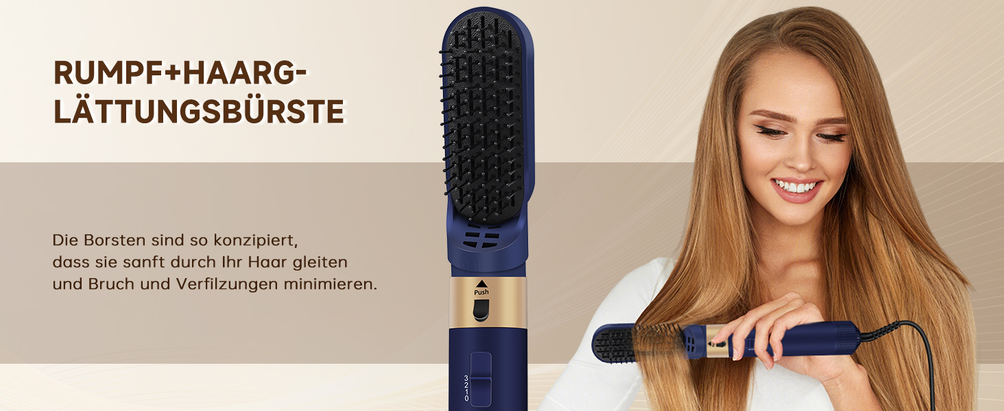 Фен-щітка 6 в 1 для волосся: стайлер, плойка, об'єм, локони