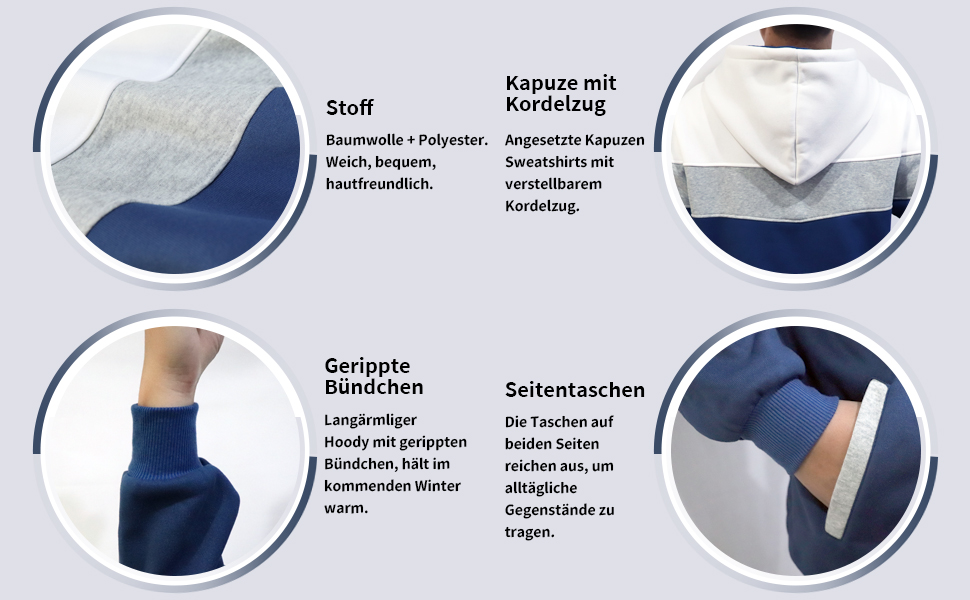 Чоловічий світшот з капюшоном, блакитний: стильний та зручний худі