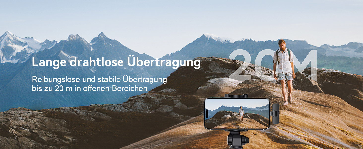 Бездротові петличні мікрофони 2 шт. для iPhone/iPad/Android, з шумозаглушенням, Plug-and-Play, для відео, подкастів, YouTube, TikTok, Vlog, чорний