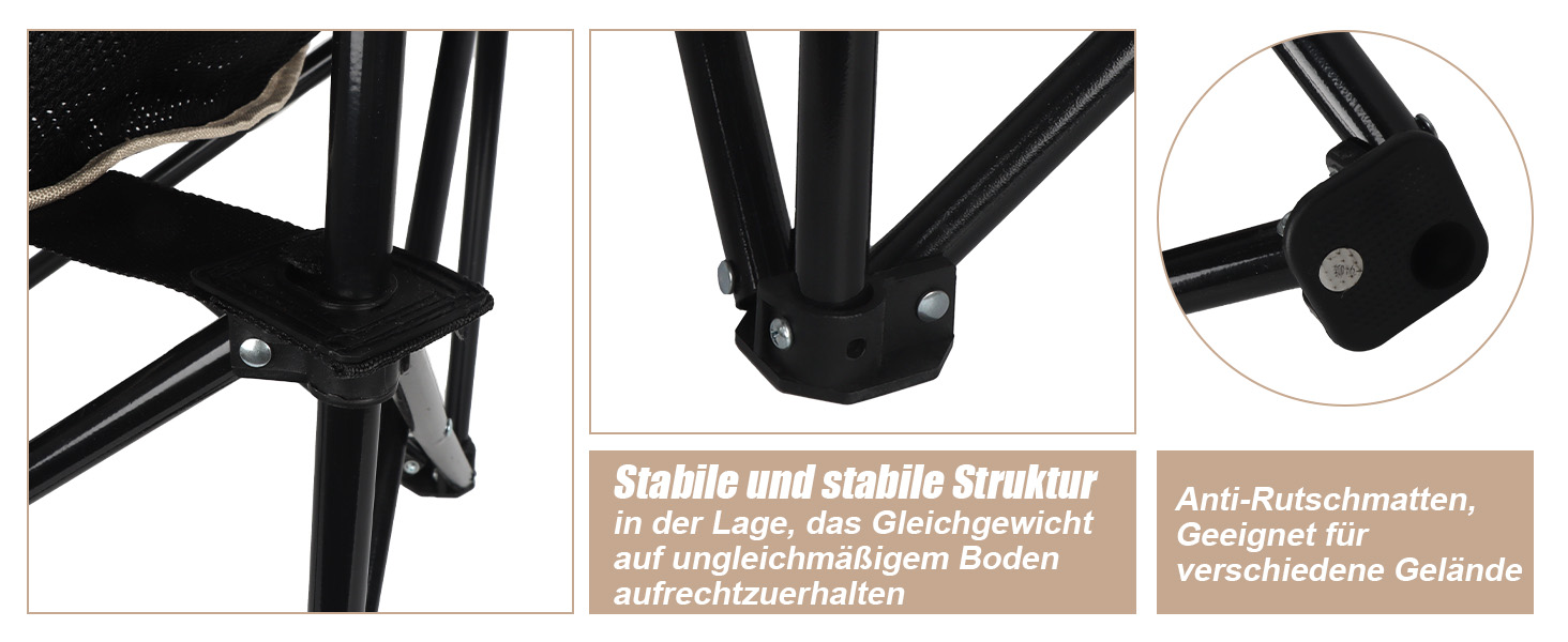 Складний туристичний стілець Outwell для риболовлі та відпочинку, 150 кг, з кишенею, хакі