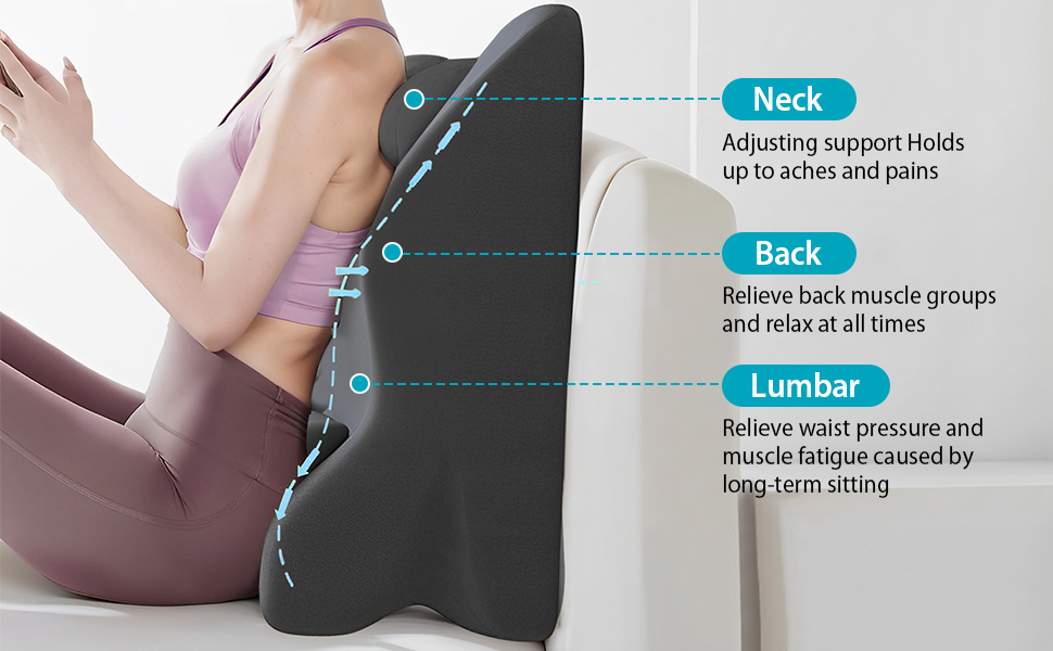 Лежак для ліжка та дивану, подушка-клинок, подушка для спини з ефектом пам'яті, ергономічна подушка для підтримки спини, шиї та ніг, для відпочинку, ігор, читання або перегляду телевізора