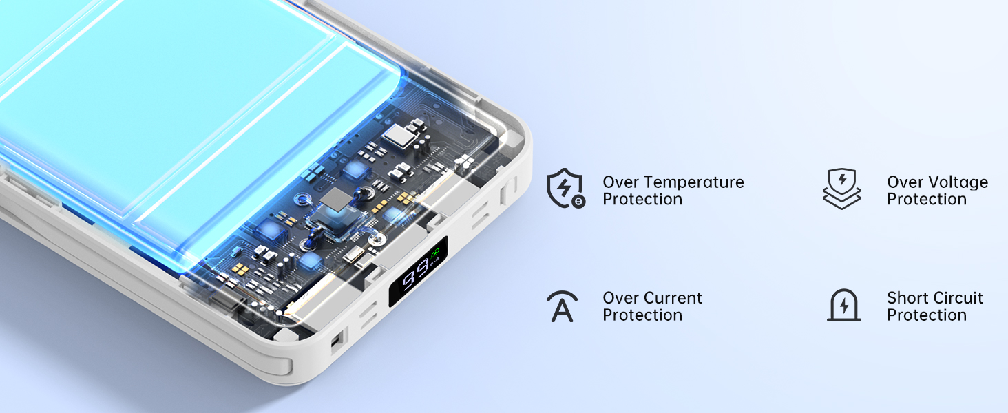 Power Bank Azmuth MagSafe 10000mAh для iPhone з LED дисплеєм, бездротова зарядка, білий