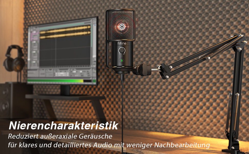 Мікрофон FIFINE T669PRO1: Комплект з кріпленням на штатив, для запису вокалу, подкастів та стрімінгу